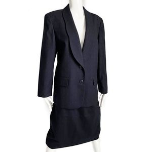 Christian Dior Suit 2pc Jacket + Skirt Wool Retro Vintage Size 12